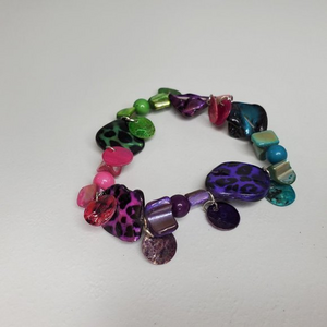 Cheetah Print Bracelet Rainbow Animal Shell Mother‎